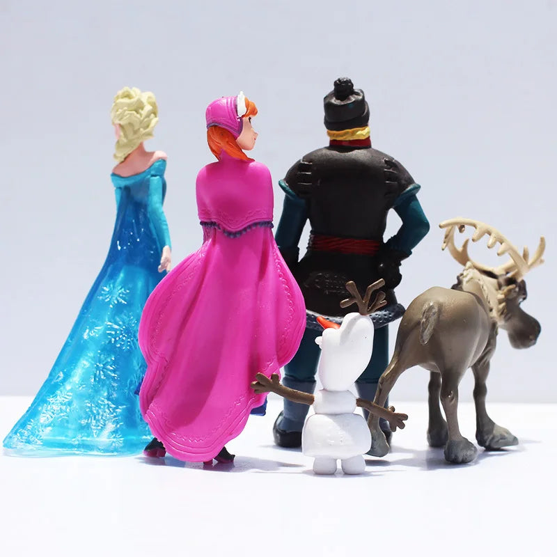 5pcs/Set Frozen The Snow Queen Princess Anna Elsa Action Figure Kristoff Sven Olaf PVC Model Dolls Collection Birthday Gift Toys