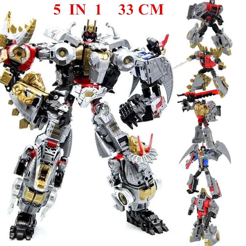 Haizhixing 5 IN 1 Transformation Robot Car Toys Anime Devastator Aircraft Tank Model KO Boys Truck Collection Kid Adult Gift