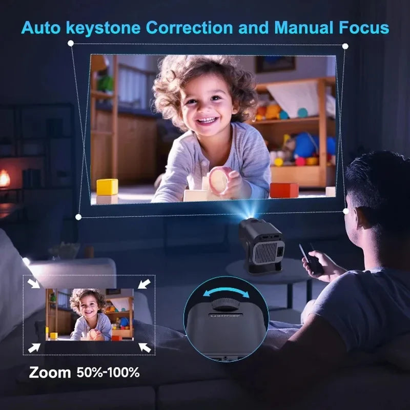 SMART CINEMA 4K: Mini Projetor Portatil com ANDROID INTEGRADO ( 130 POLEGADAS)