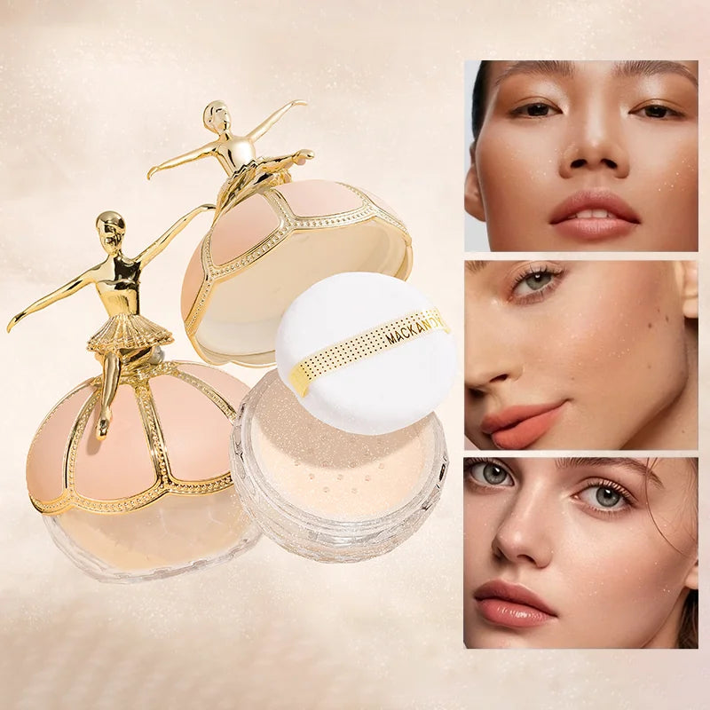 Creative Loose Powder Ballerina Makeup Loose Powder Long-lasting Waterproof Natural Whitening Makeup Matte Invisible Pore gift