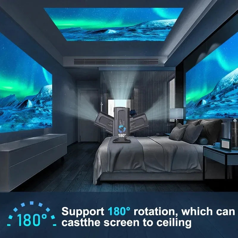SMART CINEMA 4K: Mini Projetor Portatil com ANDROID INTEGRADO ( 130 POLEGADAS)